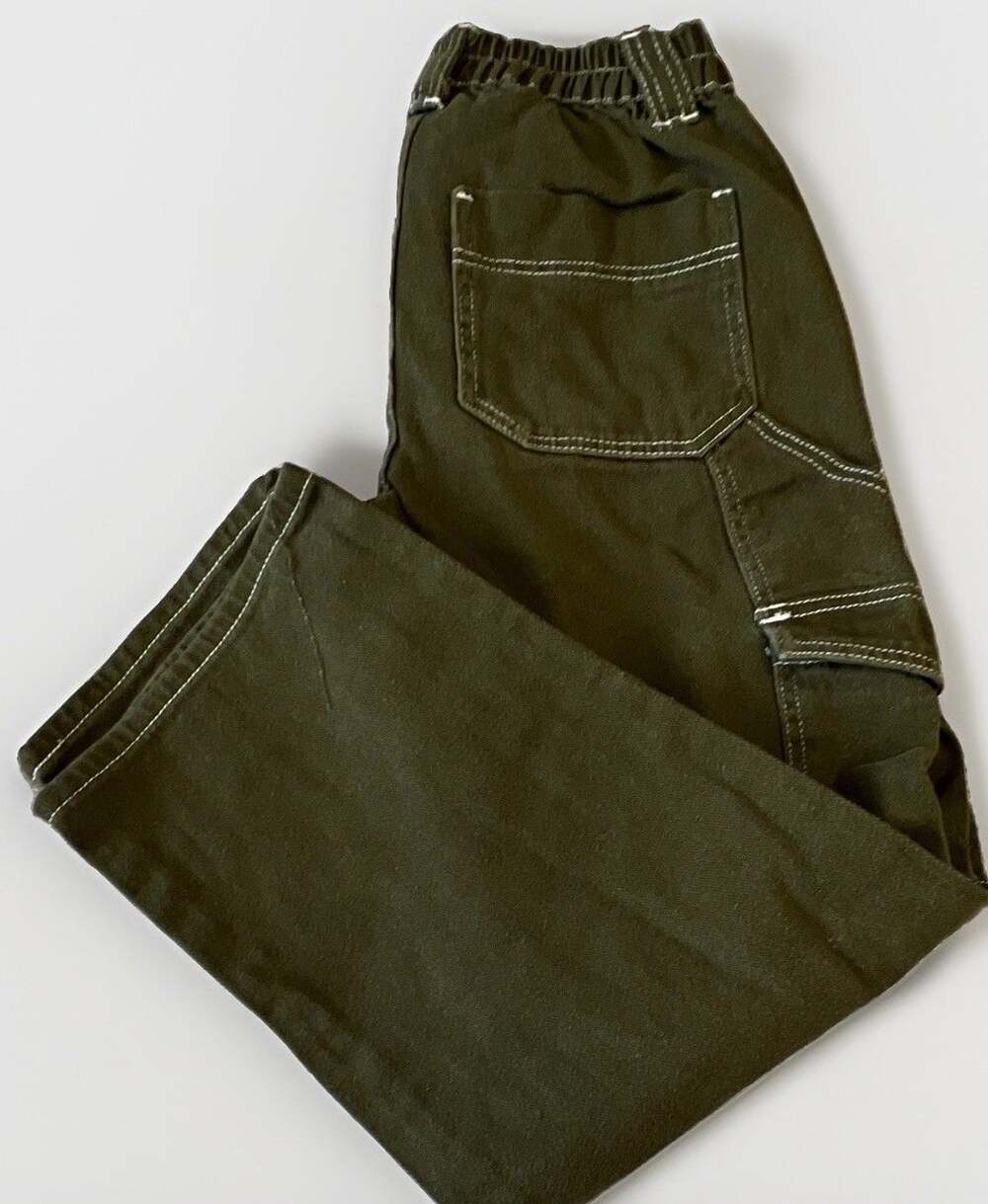 Simple Society Green Cargo Pants Juniors 3 Relaxed Straight Leg Cotton Twill
